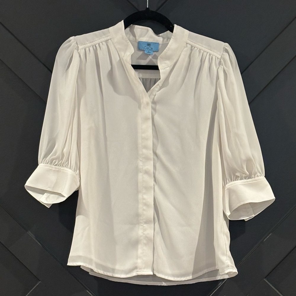 Cece Collard Button Down Blouse - image 2